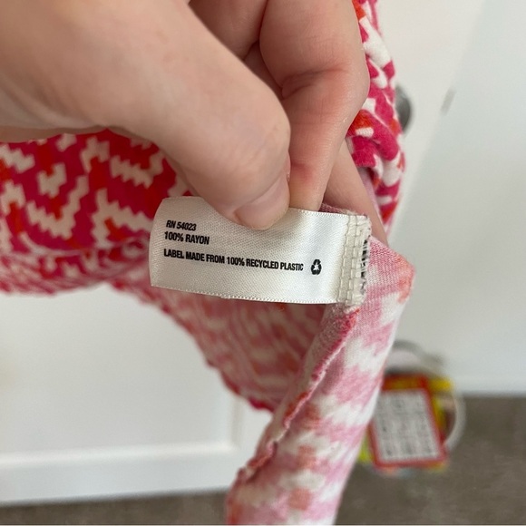 GAP Plunging V-Neck Cap Sleeve Fit and Flare Dress Cheveron - Picture 5 of 10